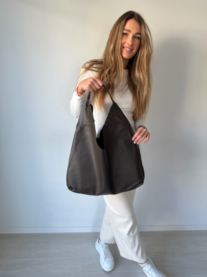 Kožená kabelka luxury brown