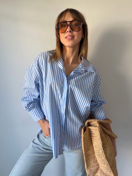 Košile s proužky modro- bílá