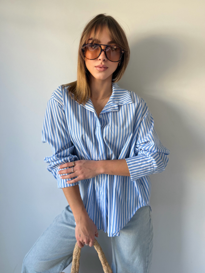 Košile s proužky modro- bílá