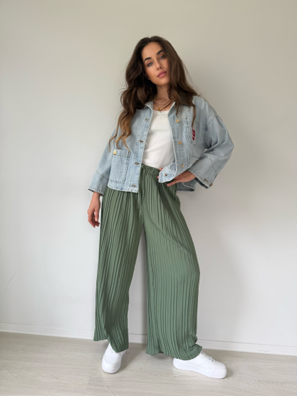 Kalhoty skládané khaki