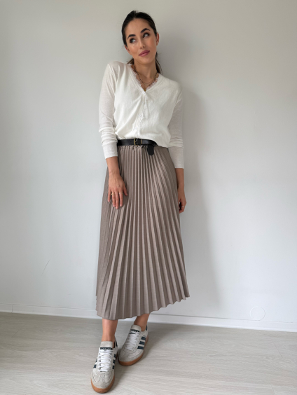 Skládaná sukně mocca