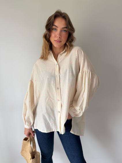 Boho košile růžová