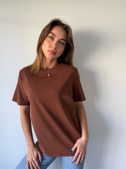 Basic triko LONG hnědá