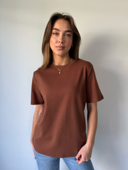 Basic triko LONG hnědá