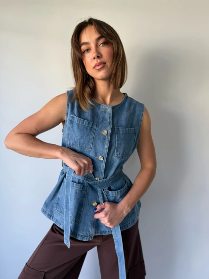 Riflová vesta New tmavá