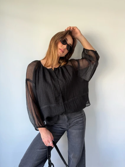 Halenka boho černá