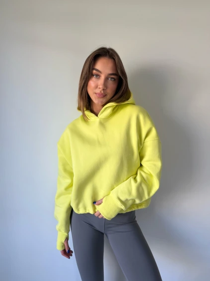 Basic mikina s kapucí neon