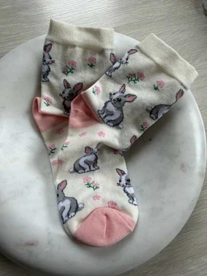 Ponožky Velikonoce krémová