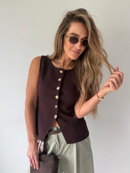 Vestička Power hnědá