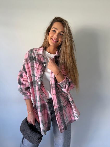 Flanelová košile Tox růžová