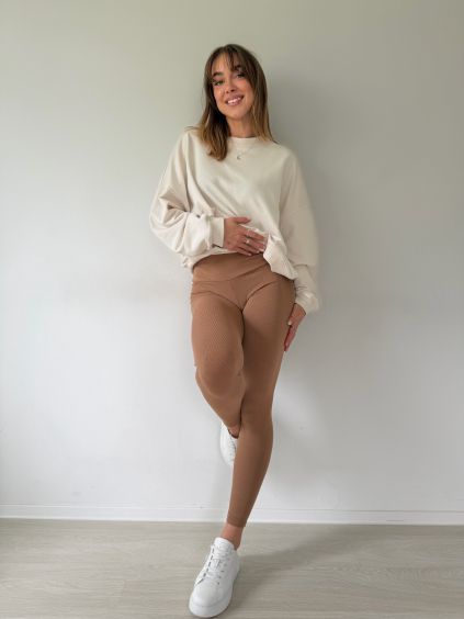 Legíny žebrované béžová