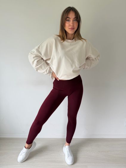 Legíny žebrované bordo