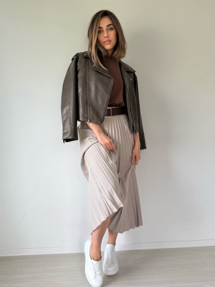 Skládaná sukně mocca