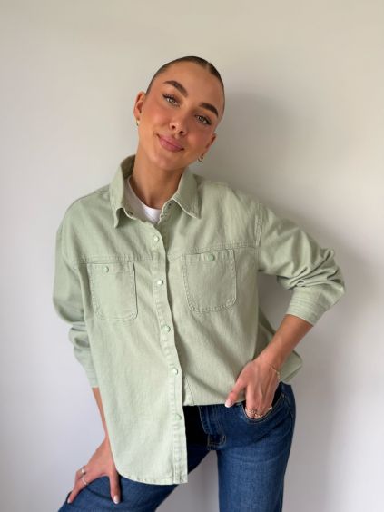 Riflová košile mint