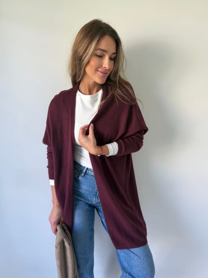Cardigan cool bordó