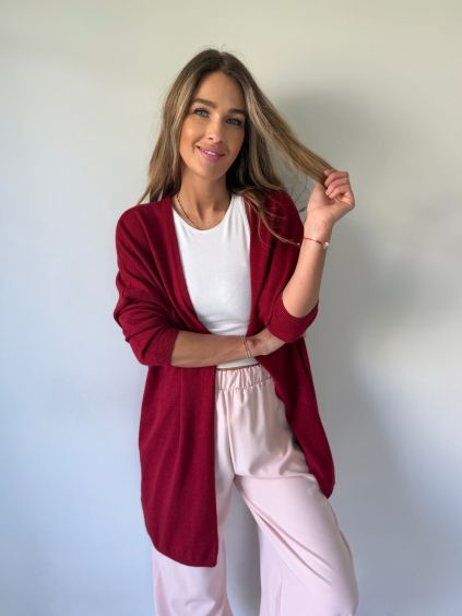 Cardigan cool červená