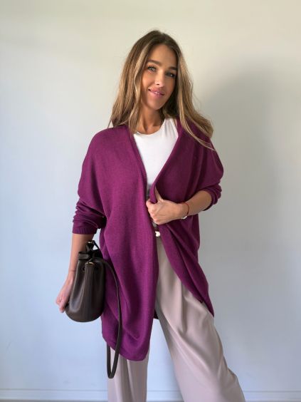 Cardigan cool švestka