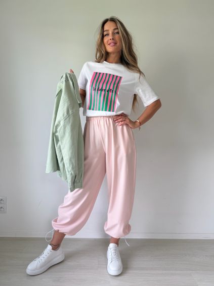 Kalhoty Jersey růžová