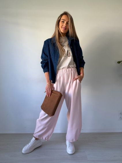 Kalhoty Jersey růžová