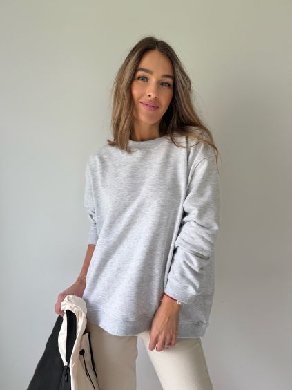 Basic mikina prodloužená šedá