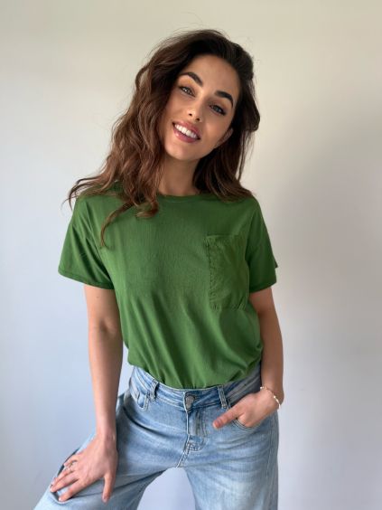 Triko s kapsou zelená