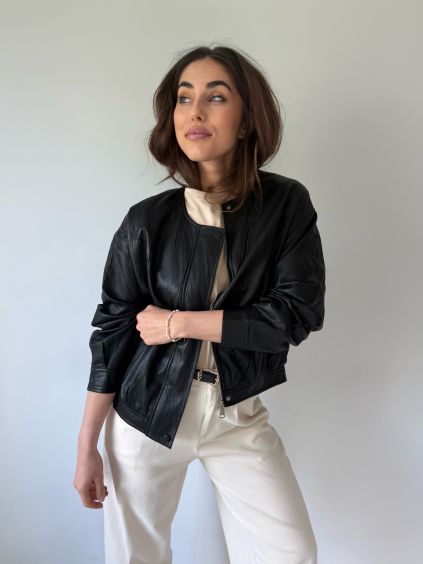 Koženková bunda Ubud černá