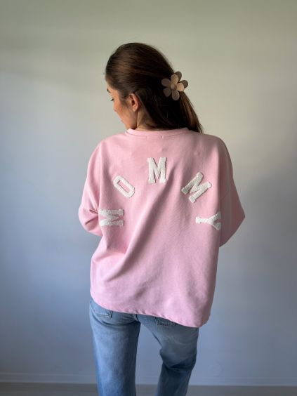 Mikina MOMMY světle růžová