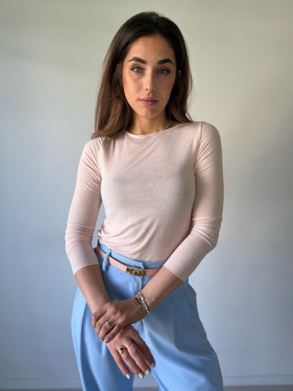 Triko s kašmírem nude pudrová