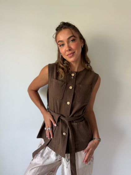 Riflová vesta NEW hnědá