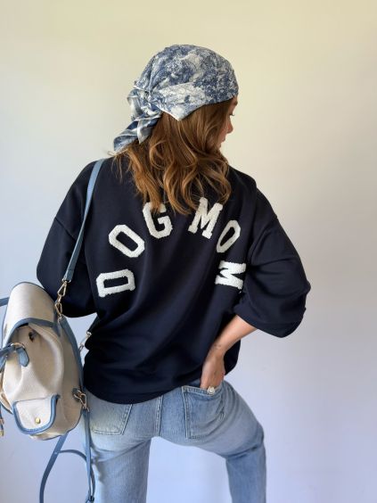 Mikina DOG MOM navy