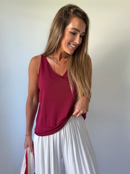 Tílko Lady vínová