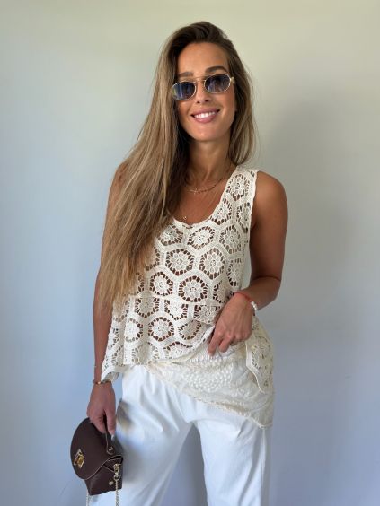 Boho halenka creme