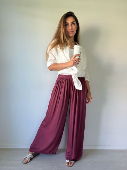 Lehké kalhoty TAILLA bordo