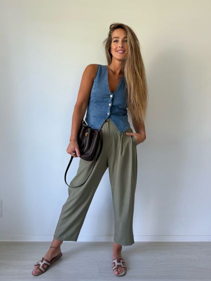 Kalhoty Claude khaki