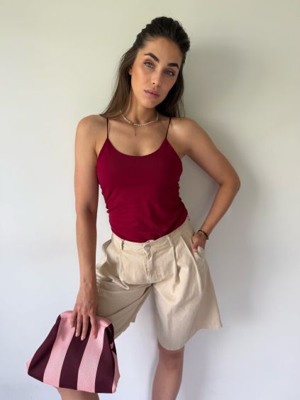 Tílko špagetová ramínka bordo