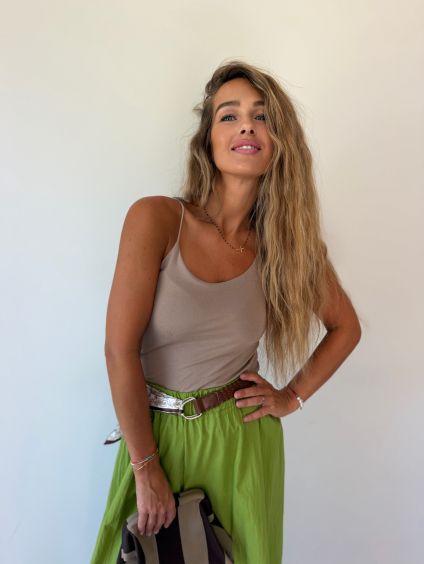 Tílko špagetová ramínka béžová