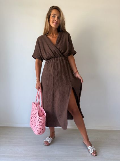 Šaty mušelín Leny Chocolate
