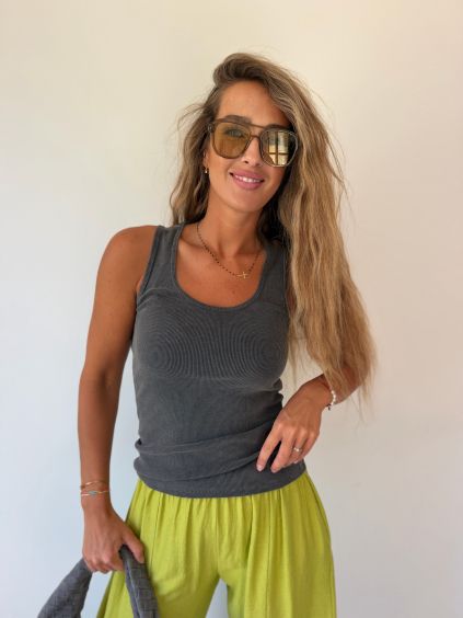 Tílko vintage šedá