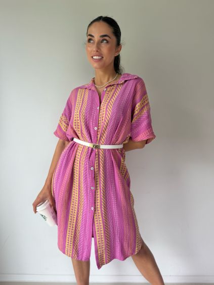 Šaty Oversize mušelín fialová