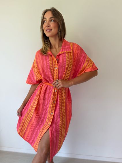 Šaty oversize mušelín oranžová