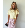 Basic triko cropp žlutá
