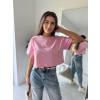 Basic triko cropp růžová