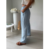Lněné kalhoty ULGO široké modrá