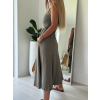 Dlouhé šaty na ramínka khaki