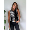 Luxusní vestička Korr pruh celo-černá