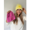 Čepice NY žlutá/ růžová