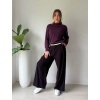Kalhoty Teo fialová