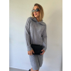 Svetrové šaty límec šedá