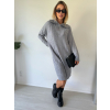 Svetrové šaty límec šedá