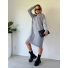 Svetrové šaty límec šedá